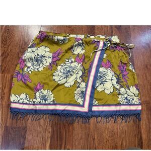 Maaji Women's Fiore Zariany Beaded Faux Wrap Cover-Up Skirt Green Size Large